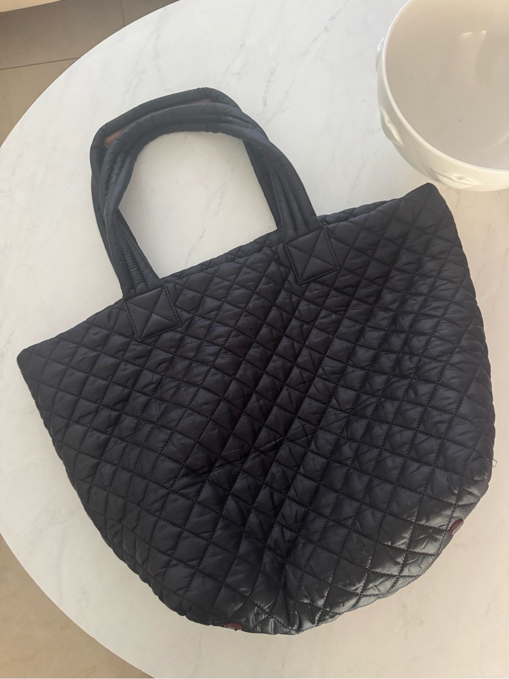 MZ Wallace Quilted Black Tote with Padded Handles - Picture 5 of 12